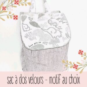 Sac à dos en velours côtelé personnalisé