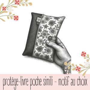 Protège-livre poche simili – motif au choix