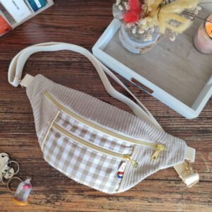 sac banane velours sable