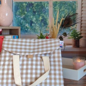 Sac lunch isotherme vichy beige