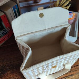 Sac lunch isotherme vichy beige